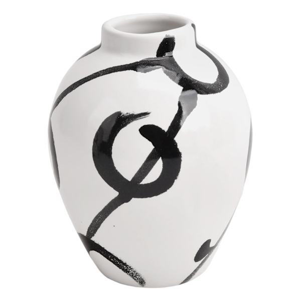 Crosby St. Black & White Artistic Ceramic Vase, 6"