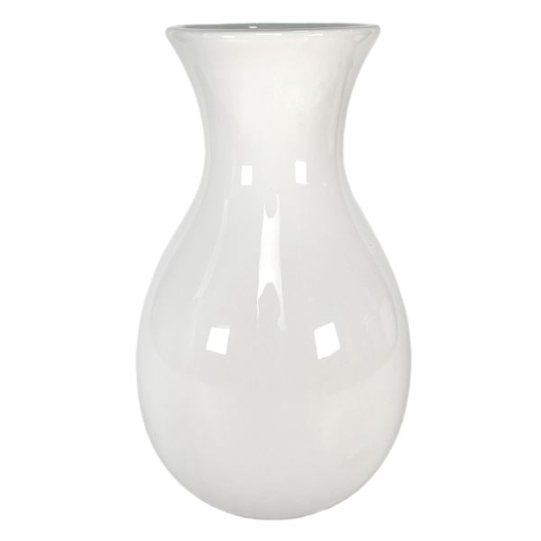 White Ceramic Vase, 8"