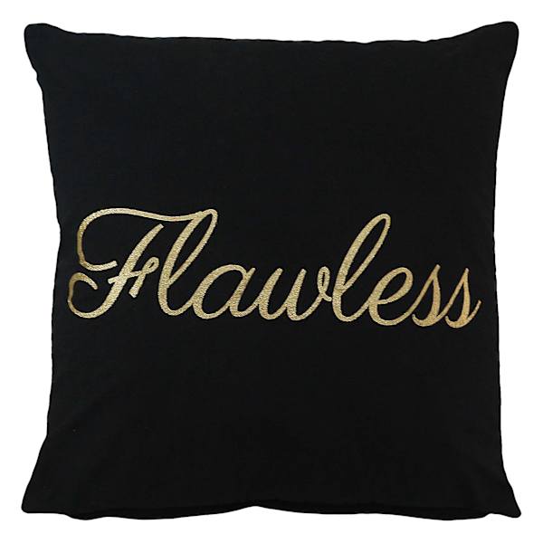 Glambition Black Flawless Foil Print Throw Pillow, 18"