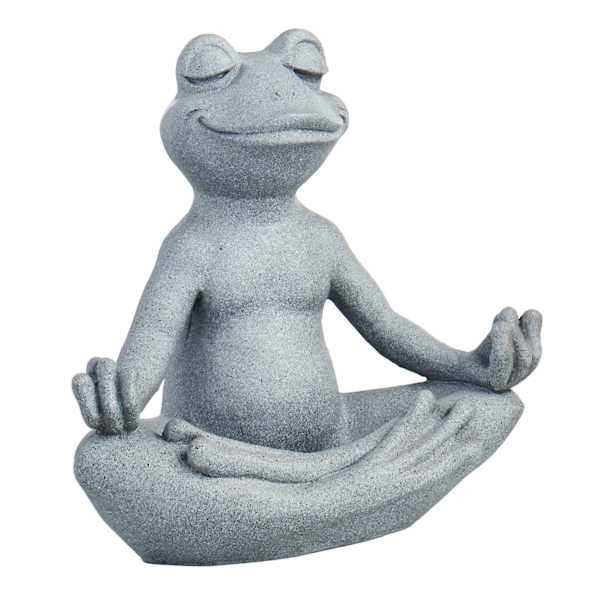 Yoga Frog Outdoor Garden Statue, 14"