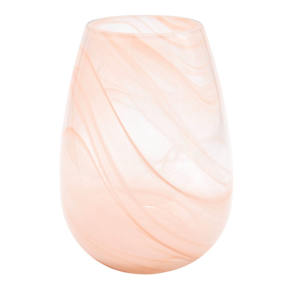 Laila Ali Pink Clouds glass vase, 9.8"