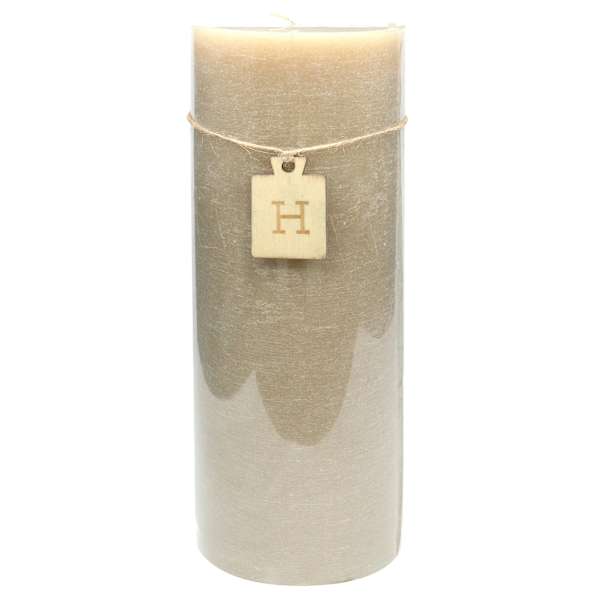 Honeybloom Tan Unscented Pillar Candle, 4x11