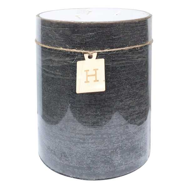 Honeybloom Black Unscented Pillar Candle, 6x8