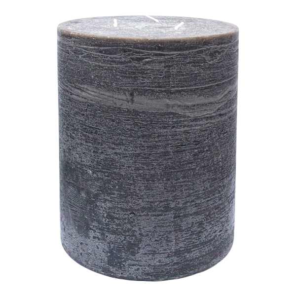 Honeybloom Black Unscented Pillar Candle, 6x8