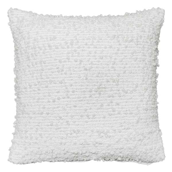 Crosby St. White Woven Boucle Throw Pillow, 18"