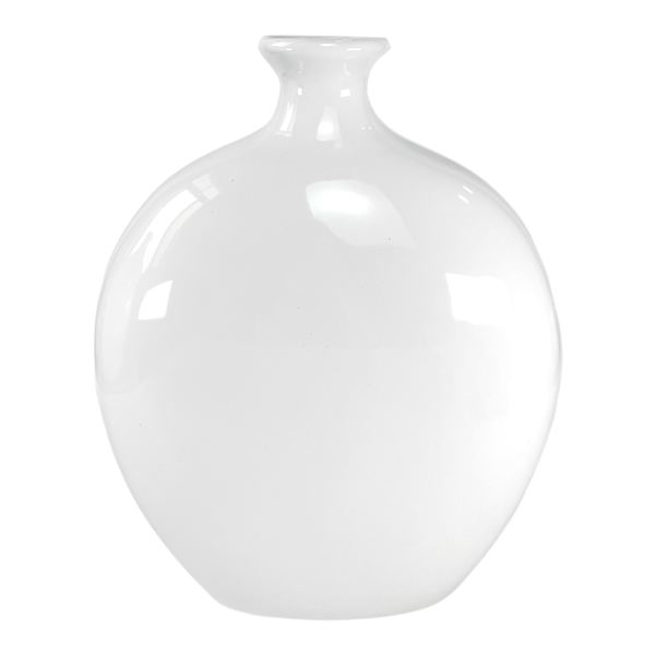 Providence White Ceramic Vase, 6"