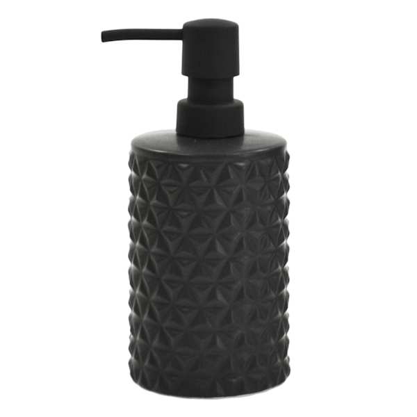 Crosby St. Matte Black Biker Textured Soap Dispenser, 7.5"