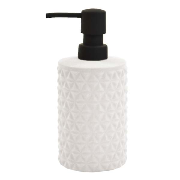Crosby St. White Biker Textured Soap Dispenser, 7.5"
