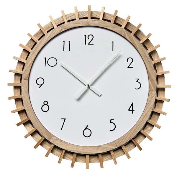 Ty Pennington Wooden Wheel Round Wall Clock, 24"