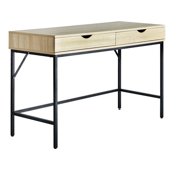 Honeybloom Burnaby Wood & Metal Desk, Natural Wood Finish