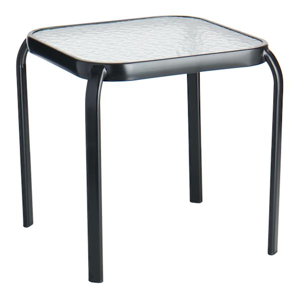 Black Square Steel Patio Table, 16"