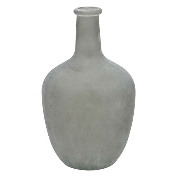 Ty Pennington Grey Sanded Glass Bottle Vase, 10"