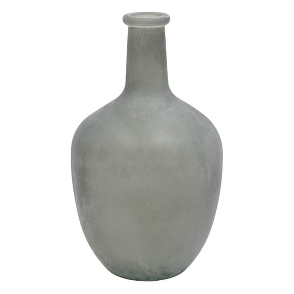 Ty Pennington Grey Sanded Glass Bottle Vase, 12"