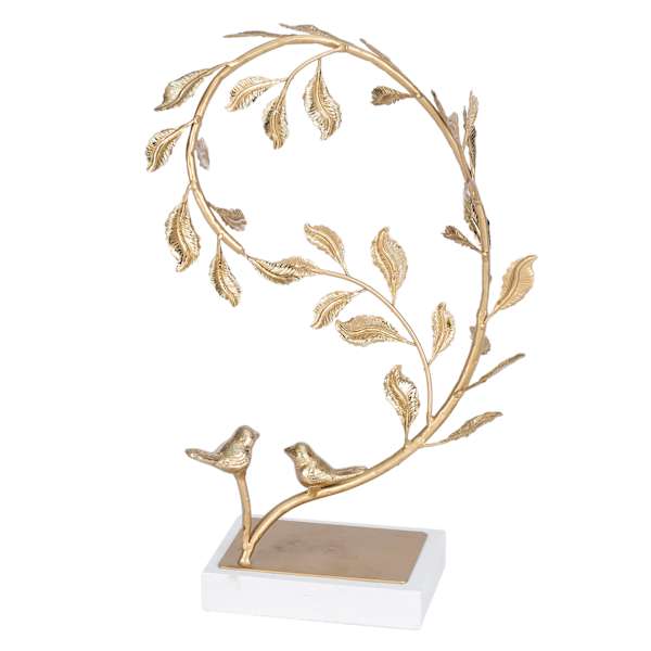 Providence Gold Metal Leaves Decor, 16"