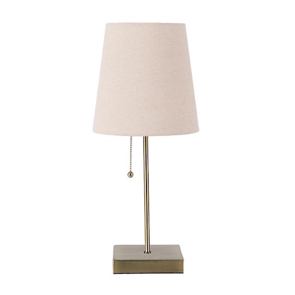 Gold Stick Lamp with Shade, 18"