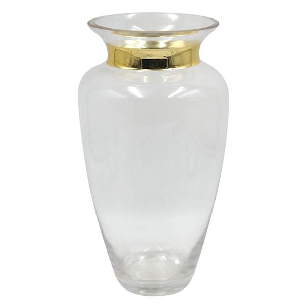 Providence Glass Vase with Mercury Neck, 12"