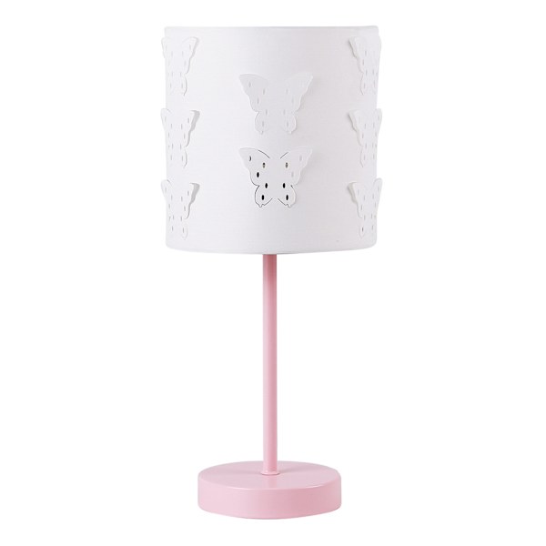 Tiny Dreamers Pink Metal Butterfly Lamp with Shade, 15"