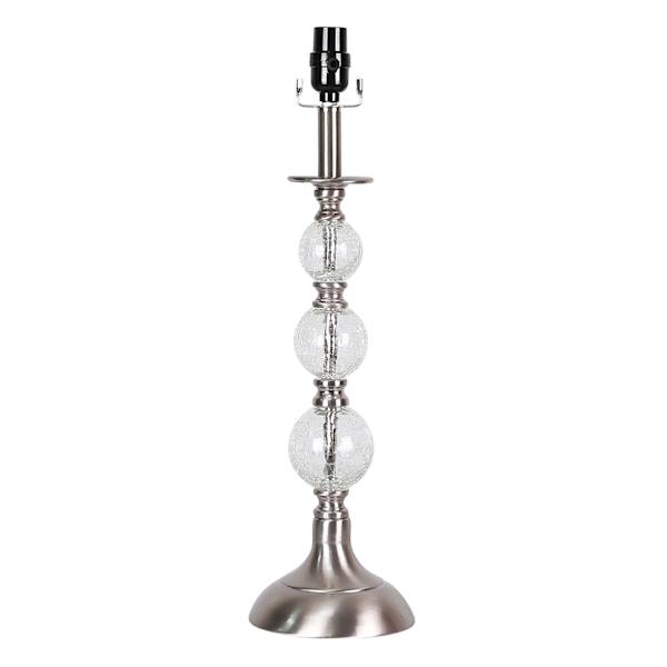 Steel Crackle Glass Ball Medium Table Lamp Base, 22"