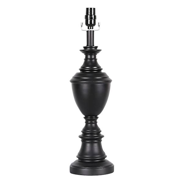 Black Turn Style Metal Medium Table Lamp Base, 21"