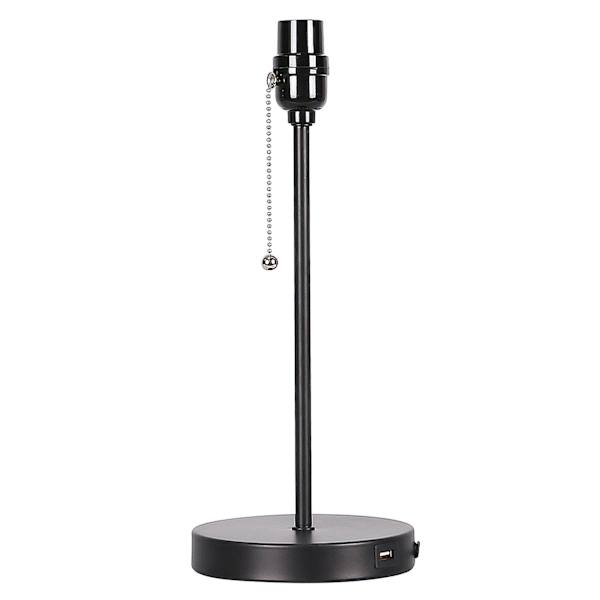 Black Lamp Base with USB Port, 14"