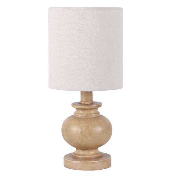 Neutral Mini Table Lamp with Cream Shade, 13"