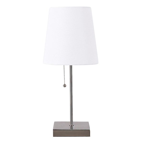 Silver Stick Small Table Lamp with Shade, 18"