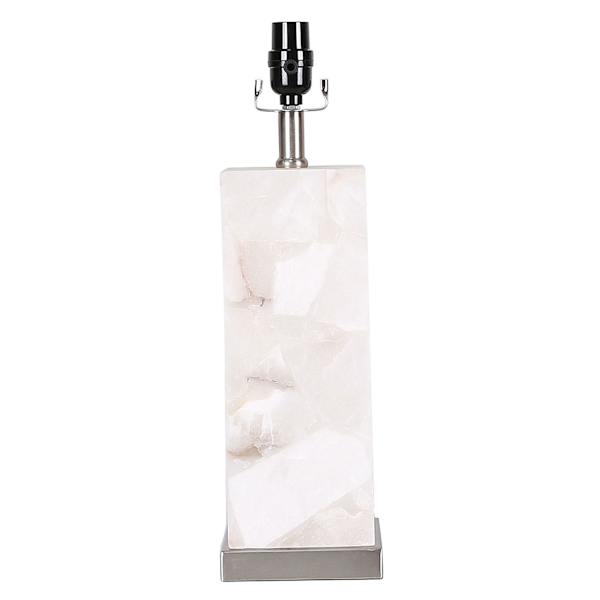 Laila Ali Alabaster Medium Table Lamp with Silver Base, 18"