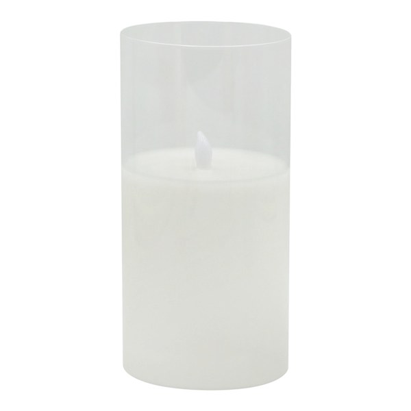 Honeybloom Clear Glass LED Pillar Candle with Timer, 4x8
