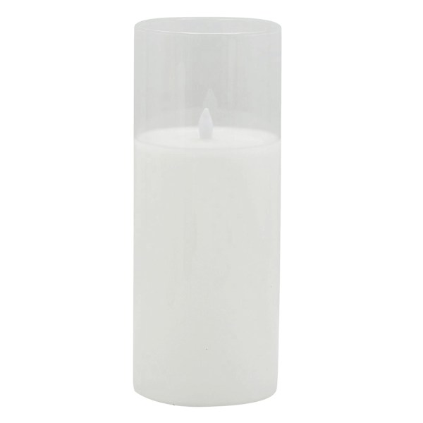 Honeybloom Clear Glass LED Pillar Candle with Timer, 4x10
