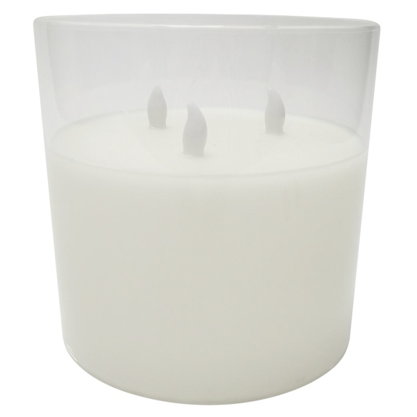 Honeybloom Clear Glass LED Pillar Candle with Timer, 6"