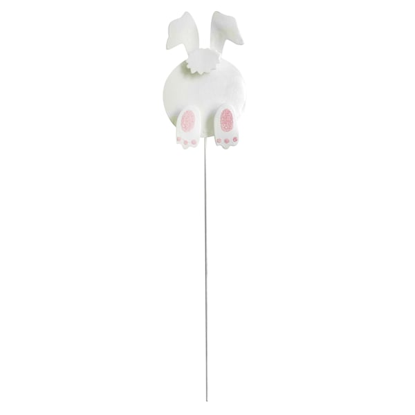 Homespun Easter Bunny Bottom Yard Pick, 3"