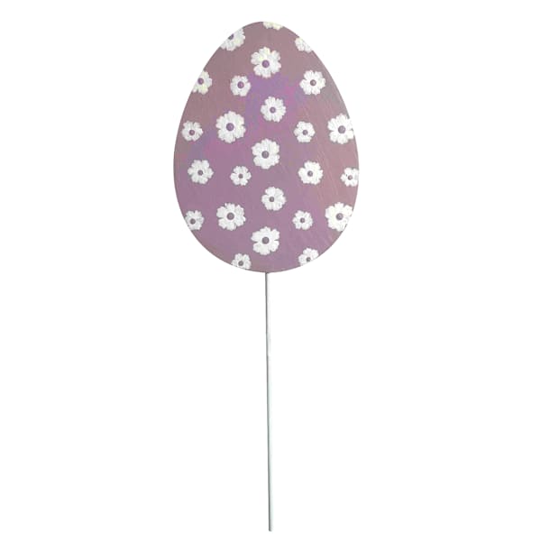 Honeybloom Purple Printed Easter Egg Yard Pick, 5"