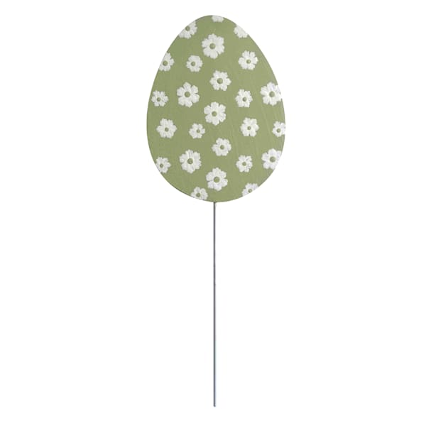 Honeybloom Green Printed Easter Egg Yard Pick, 5"