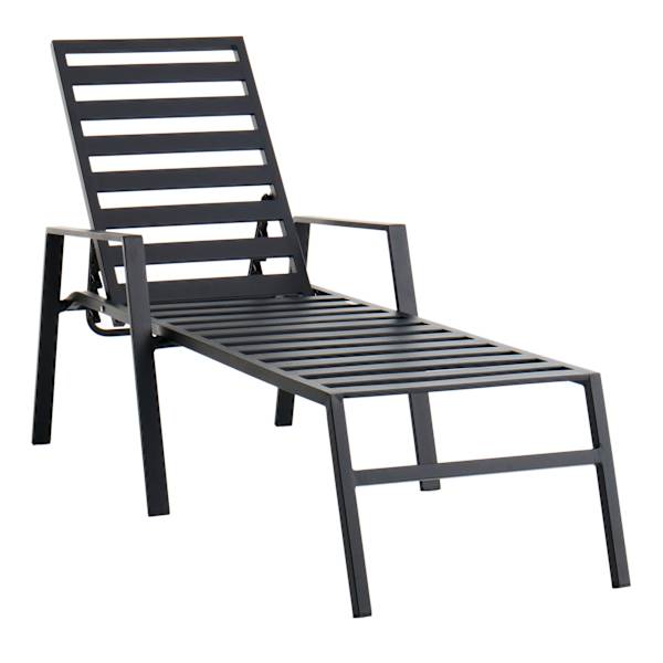 Grammercy Black Patio Chaise Lounge Chair
