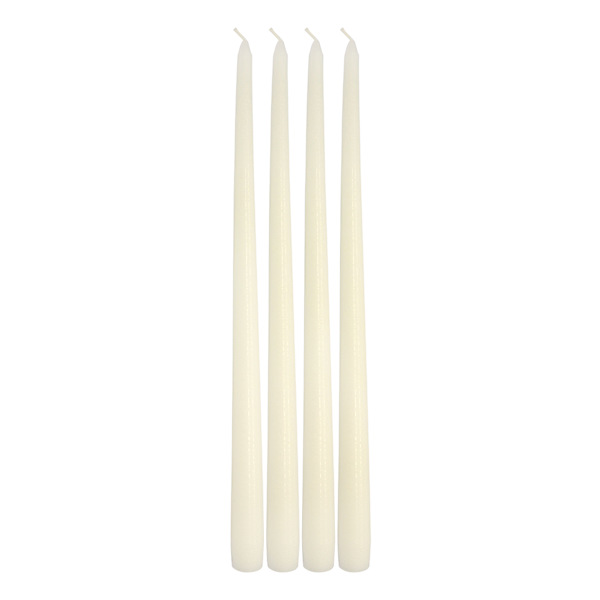 Honeybloom 4-Pack White Unscented Taper Candles, 14"