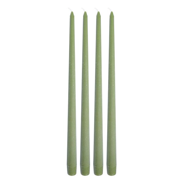 Honeybloom 4-Pack Green Unscented Taper Candles, 14"