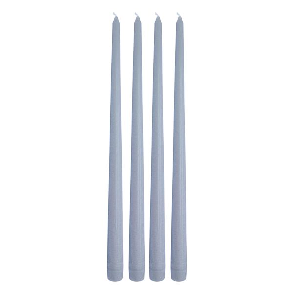 Honeybloom 4-Pack Grey Unscented Taper Candles, 14"