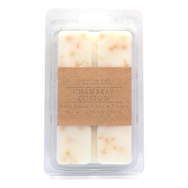 Honeybloom 6-Piece Chambray Cotton Scented Wax Melts, 2.32oz