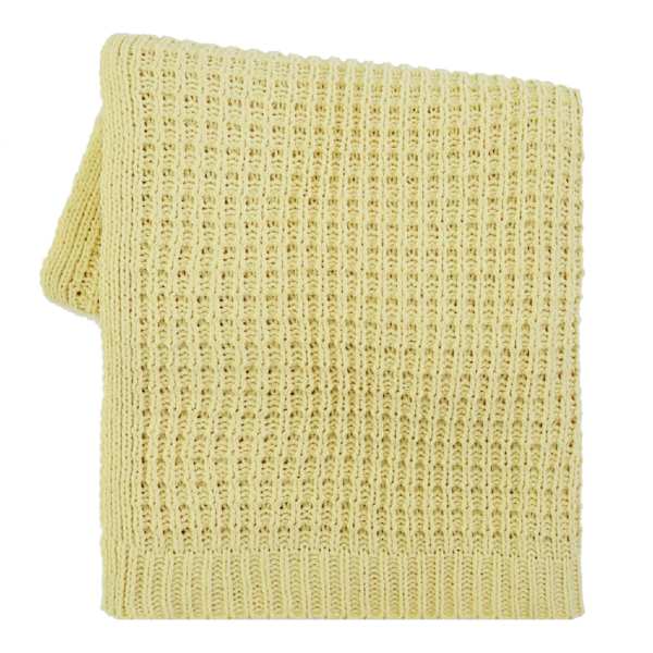 Honeybloom Yellow Chenille Knit Throw Blanket, 50x60