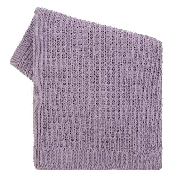 Honeybloom Purple Chenille Knit Throw Blanket, 50x60