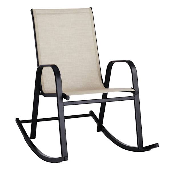 Sling Patio Rocking Chair, Tan