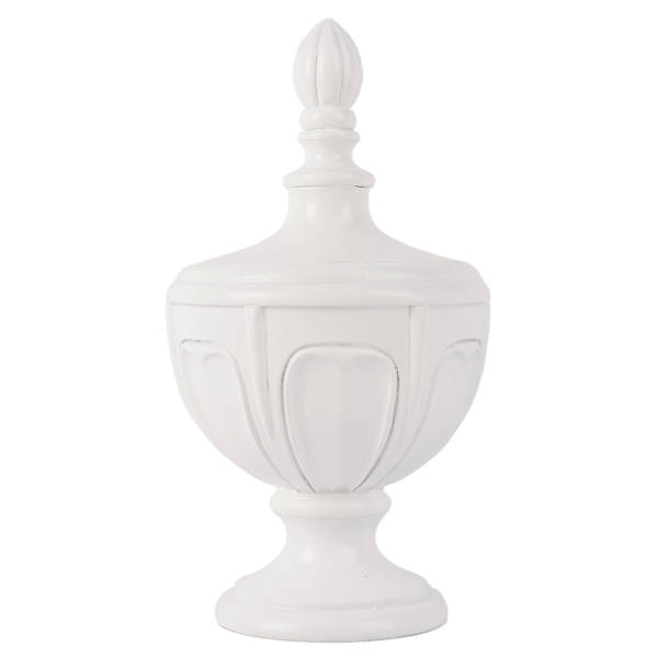 Providence White Finial Decor, 10"