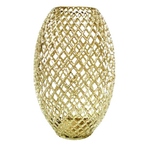 Gold Metal Cutout Vase, 19.5"
