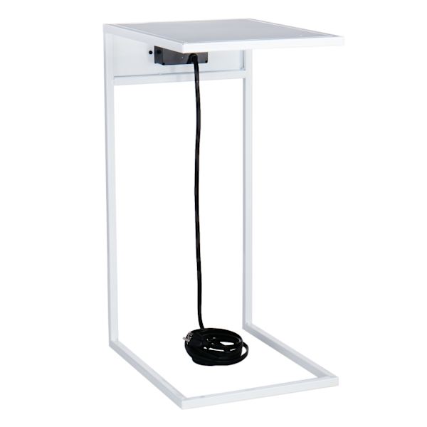 White & Metal USB C-Table