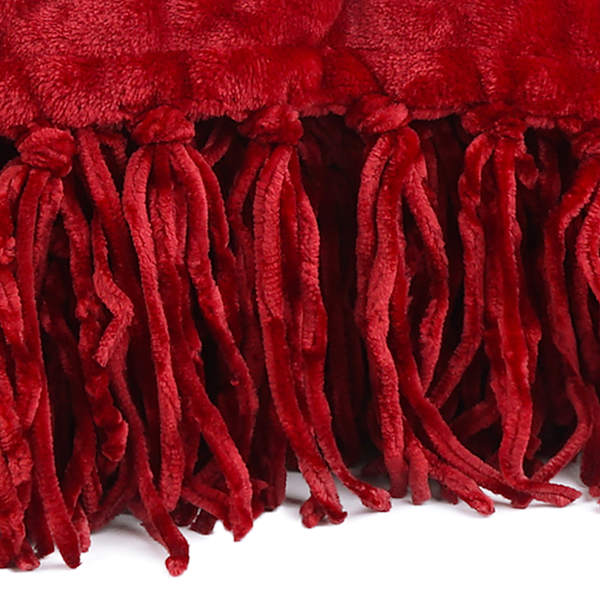 Red throw blanket with fringe shop