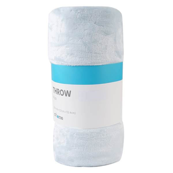 Light Blue Microfiber Plush Throw Blanket, 50x60