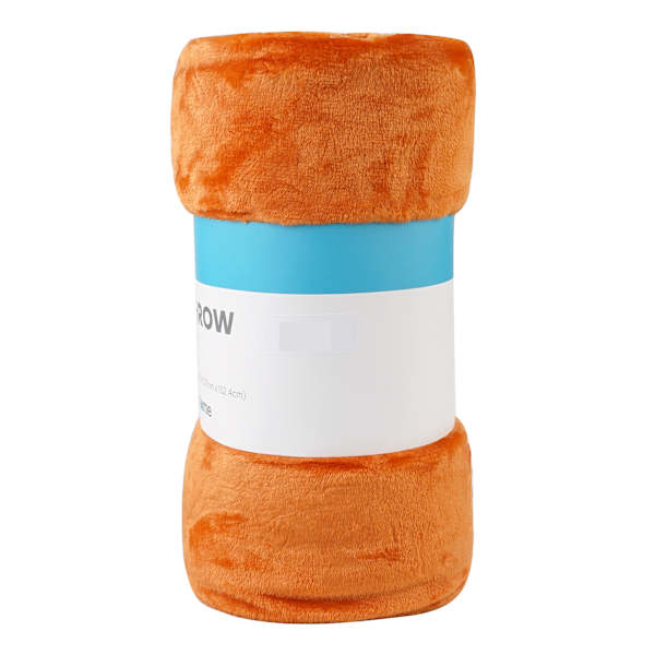 Dark Orange Microfiber Plush Throw Blanket, 50x60