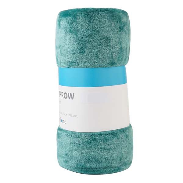 Dark Green Microfiber Plush Throw Blanket, 50x60