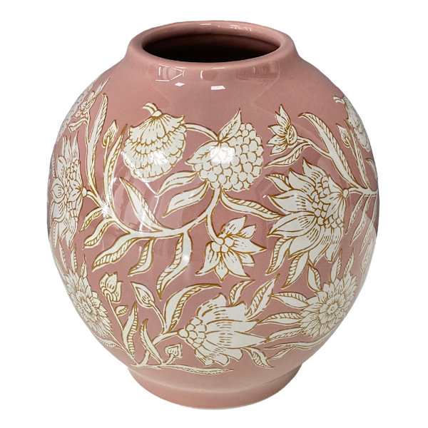 Honeybloom Floral Pink Vase, 8"