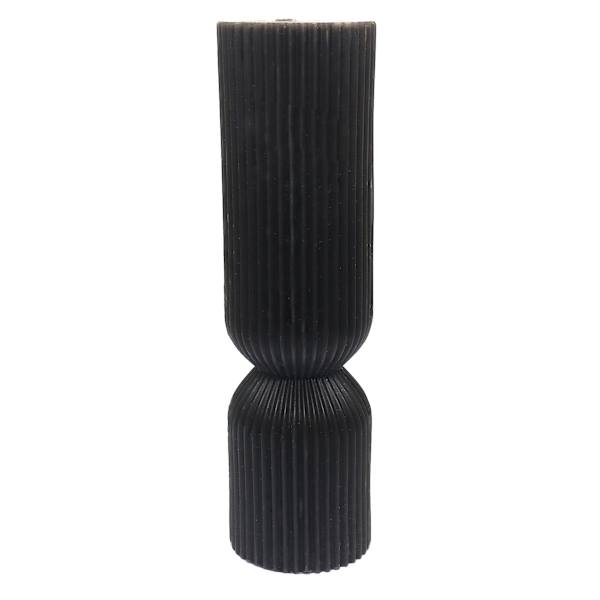 Tracey Boyd Black Unscented Ribbed Hourglass Candle, 3x10